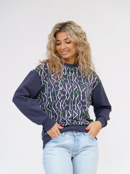 892 Свитшот "Серый/буквы/зеленый"