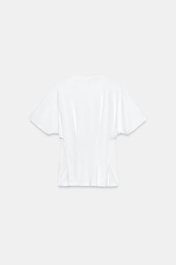 CAMISETA ENTALLADA PINZAS / Blanco