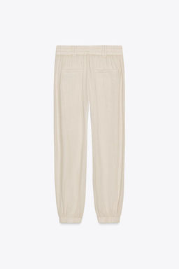 LINEN BLEND JOGGER TROUSERS - Zara фото 6