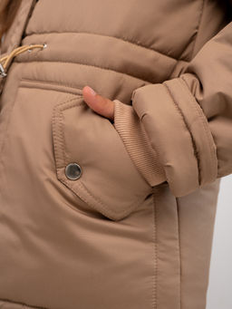 Парка зимняя "Южеал" для девочки бежевый