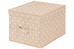 Короб складной для хранения 30*40*25 см Бежевый горошек + ручка