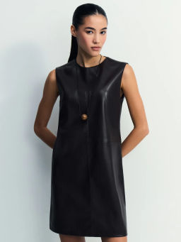 Платье миди из искусственной кожи / Zarina