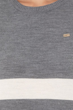 Женский серый меланжевый свитер с круглым вырезом Неожиданная скидка в корзине - U.s. polo assn фото 6