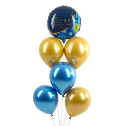 Воздушные шары, букет «С Днём Рождения», набор 6 шт.