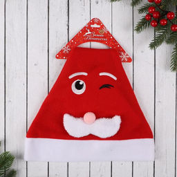 Колпак новогодний Озорник 28х34 см, красный - Зимнее волшебство фото 4