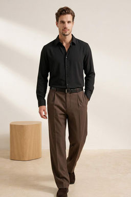 Siyah Regular Erkek Gomlek TMNSS26GO00028 - Trendyolmilla фото 2