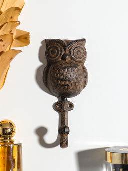 Крючок декоративный чугун "Упитанный филин" 16х7х4 см