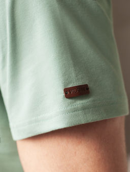 Футболка-поло из фактурного трикотажа - Vilatte фото 7