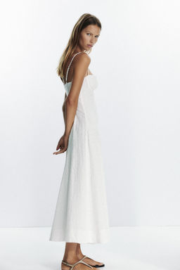 MIDI CORSET DRESS WITH CUTWORK EMBROIDERY - Zara фото 6