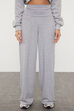 Gri Ince Ekstra Yuksek Bel Wide Leg/Genis Kesim Pantolon TWOAW25PL00026