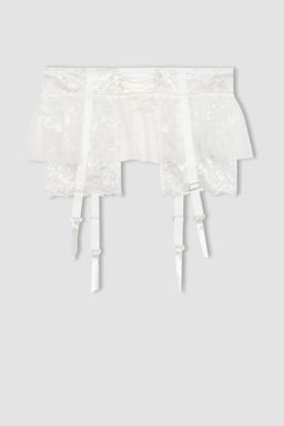 Fall in Love Bridal Beyaz Dantelli Jartiyer