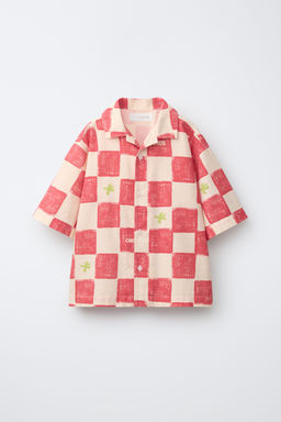 CAMISA CUADROS LOGO / Rojo
