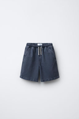 LOOSE-FITTING TWILL BERMUDA SHORTS