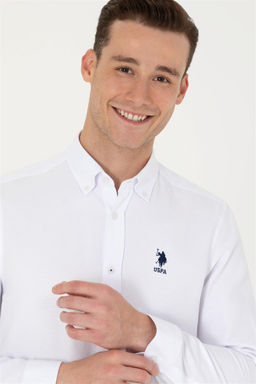 U. S. Polo Assn Мужская белая базовая рубашка с длинным рукавом - U.s. polo assn фото 9