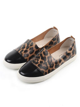 06-H1C-1PC BLACK/LEOPARD Туфли женские (натуральная кожа)