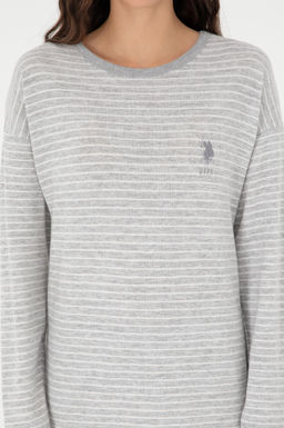 Женский пижамный комплект серого меланжевого цвета Неожиданная скидка в корзине - U.s. polo assn фото 5