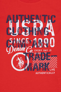 Детская красная футболка с круглым вырезом Неожиданная скидка в корзине