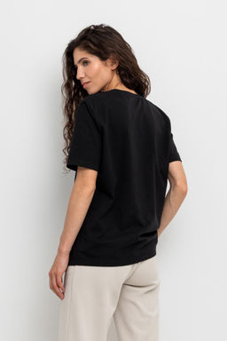 Футболка женская Very Neat ЕВТ 3201 темный черный из хлопка  фото 2