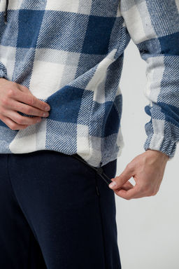 УТЕПЛЕННАЯ Толстовка клетка унисекс, т.синий - Knitka wear фото 8