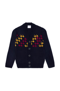 U. S. Polo Assn / Темно-синий трикотажный кардиган с v-образным вырезом для мальчика