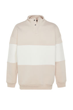TRENDYOL MAN Siyah Oversize/Genis Kesim C?tc?tl? Renk Ici Polar Pamuklu Sweatshirt TMNAW24SW00160 - Trendyolmilla фото 22