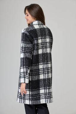 Пальто БелЭльСтиль 841 клетка серая  фото 81