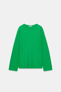 CAMISETA ALGOD?N Y LINO / Verde - Zara фото 3