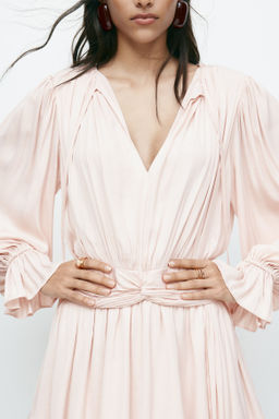 Vestido drapeado con detalle de nudo - H&m фото 7