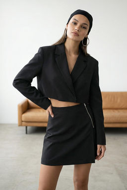TRENDYOLMILLA Siyah Fermuar Detayl? Dokuma Sort Etek TWOSS20SR0139  фото 9