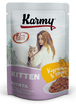 Паучи для котят с курицей в соусе до 1 года, беременных и кормящих кошек УТ-00007651