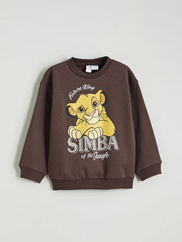 Aslan Kral Bask?l? Erkek ?ocuk Kal?n Sweatshirt