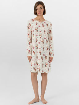 Платье женское домашнее с принтом оленей