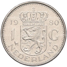 Монета 1 гульден 1980 года Нидерланды