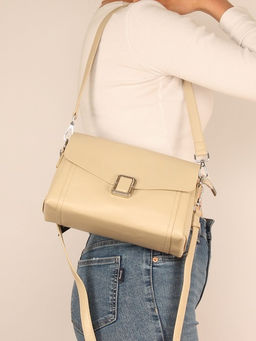 Сумка женская натуральная кожа GU 2033-6638, 3отд, плечевой ремень, бежевый SALE 265816 - Adelia фото 5