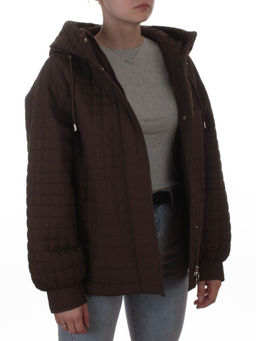 8039 BROWN Куртка стеганная демисезонная женская (100 гр. холлофайбер) - Fashion фото 8
