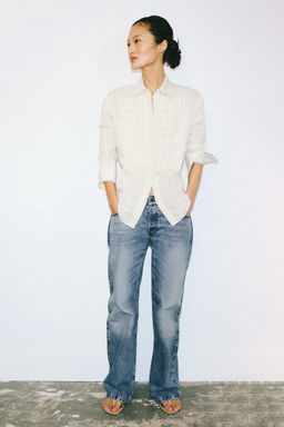 STRIPED PLEATED SHIRT ZW COLLECTION LIMITED EDITION