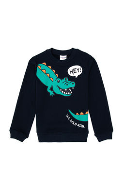 Erkek _ocuk Lacivert Sweatshirt Sepette S_rpriz _ndirim