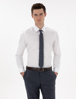 Beyaz Slim Fit Uzun Kollu Klasik G_mlek