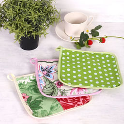 Цена за 5 шт. Прихватка 18×18 см, бязь 140 г/м², 100% хлопок, МИКС