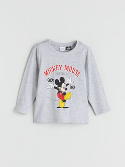 Mickey Mouse Bask?l? Erkek ?ocuk Pijama ?st
