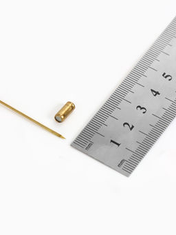 Основа Брошь-игла с листом (набор 5 шт.), L=7 см, площадка 9 мм, цвет золото