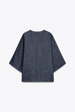 ZARA WOMAN COLLECTION RELAXED DENIM SHIRT