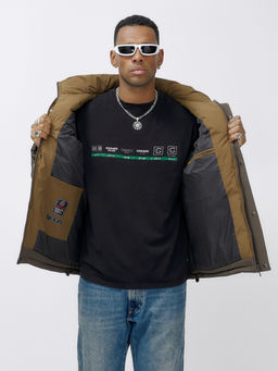 Куртка спортивная мужская зимняя с капюшоном коричневого цвета 609_1K - Mtforce фото 15