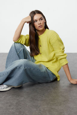 Lime Yumusak Dokulu Basic Triko Kazak TWOAW25KZ00212