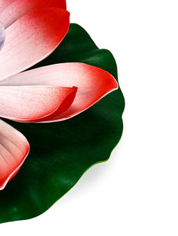 Садовый светильник для водоемов 28 х 28 х 9 см на солнечной бат-е "Лотос" красный N008