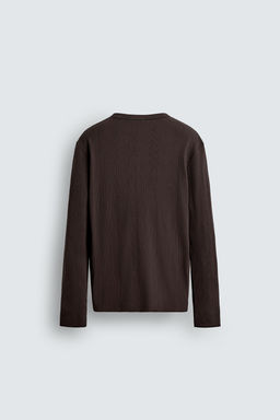 STRUCTURED GRANDAD COLLAR T-SHIRT - Zara фото 8