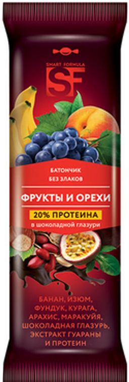 Smart Formula, батончик фруктовый Фрукты и орехи, 40 г (упаковка 15 шт.)
