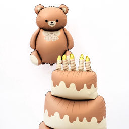 Воздушный шар фольгированный 35" «Мишка с бантом»