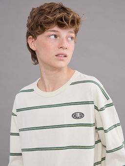 Bisiklet Yaka ?izgili Erkek ?ocuk Ti??rt