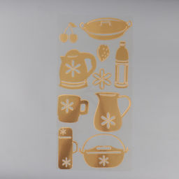 Наклейка интерьерная Время завтрака, пластик, золото, 70?30 см